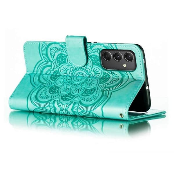 Samsung Galaxy A56 5G PU Läder Mandala Plånboksfodral i Grön[JUN] Multicolor Green