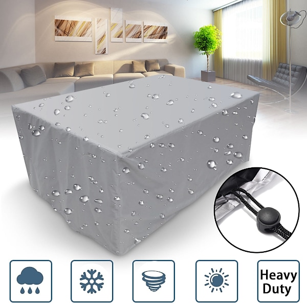 Trädgårdsmöbelskydd Vattentätt Utomhus Regn Snöskydd för Soffbord Stolar 123x123x74cm