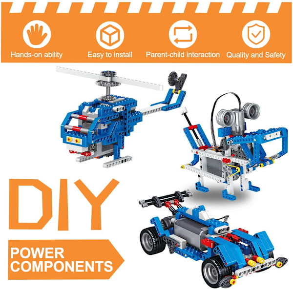 Technic Motorsett, 25 stk Power Feature-Kit Batteridrevet Fjernkontroll Mottakersett, Inneholder 1L/2M/1 Servomotorer 25 st