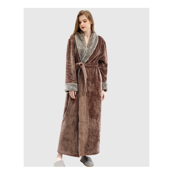 Naisten aamutakki syksy ja talvi Yupao kirjailtu LOGO kauneussalonki SPA hikipaja pyjama yöpaita, kahvi, L