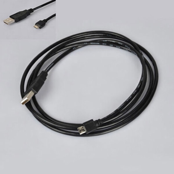 Svart Micro USB Lade- og Datakabel for Playstation 4 PS4, Svart, One Size Svart Black One Size