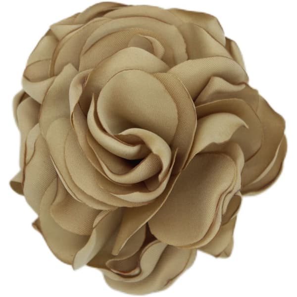 Stofbroche med stor roseblomst, KHAKI[JUN] khaki