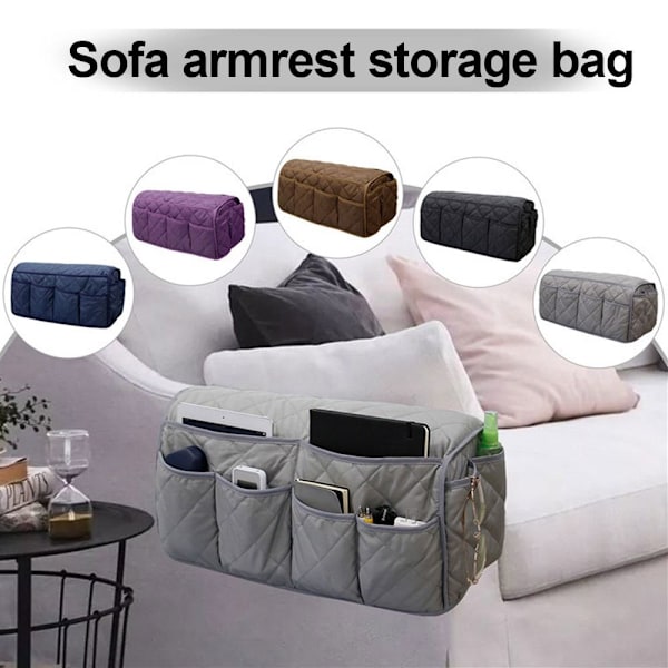 BLÅ Kompatibel Sofa Armlene Organizer Oppbevaringsveske[JUN] blue