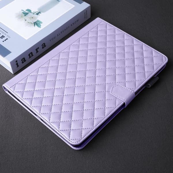 Samsung Galaxy Tab S10 FE+ Läderfodral med rombmönster [JUN] Lila