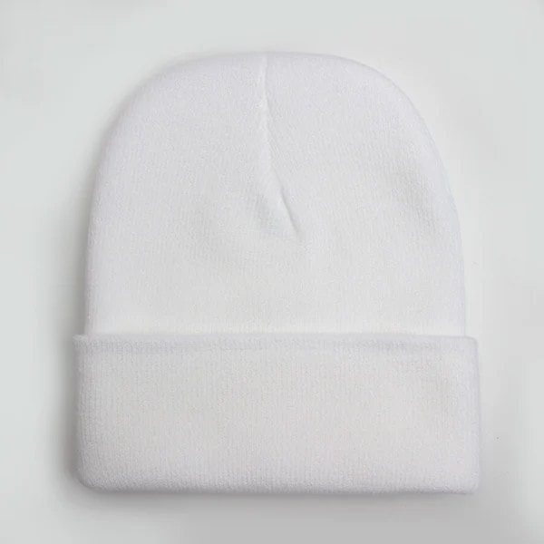 Unisex Yksivärinen Pipo - Syksy & Talvi - Villasekoite - Pehmeä & Lämmin - Neulotu Pipo - Miehet & Naiset - Skullcap - Gorro - Hiihtopipo - 24 Väriä White