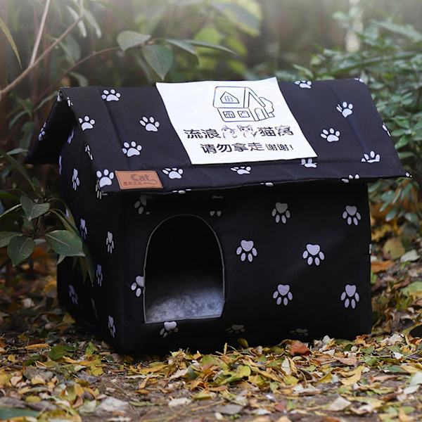 Stray Cat Kennel House Vattentätt regntätt utomhus katthus varm grotta för utomhus katter hundvalp S