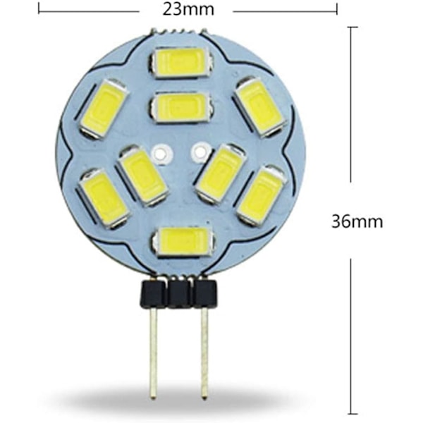 10-pak G4 9 LED SMD 5730 12V AC/DC Dobbeltkanal Base Indbygget Loft Indbygget LED Pærer 20W Halogen Pære Udskiftning