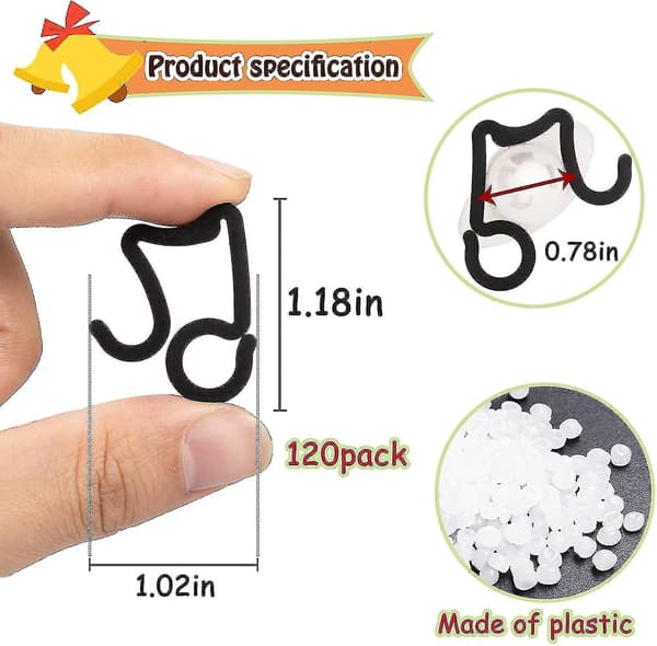120 sorte plastik lysclips til udendørs reblys, kompatible med skinnebelysning til belysning[JUN]