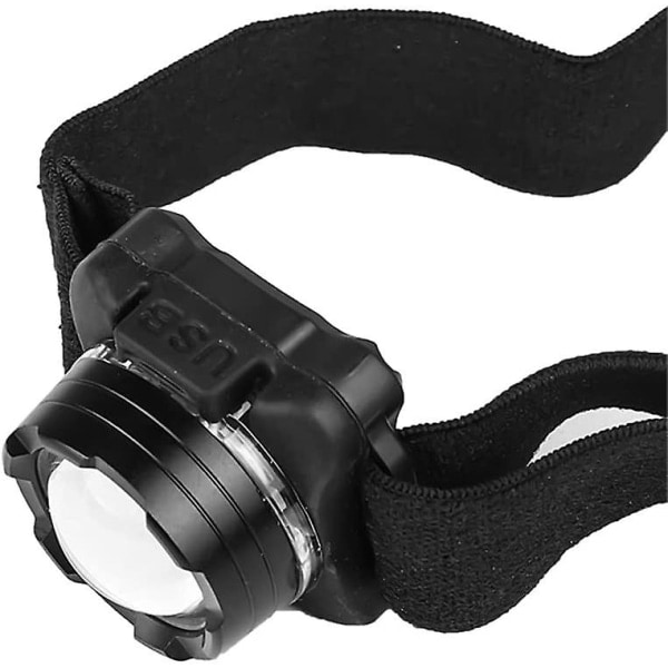 USB-hodelykt, Cob Super Lyssterk Hodelykt Oppladbar Lommelykt Hodelykt Løping Camping
