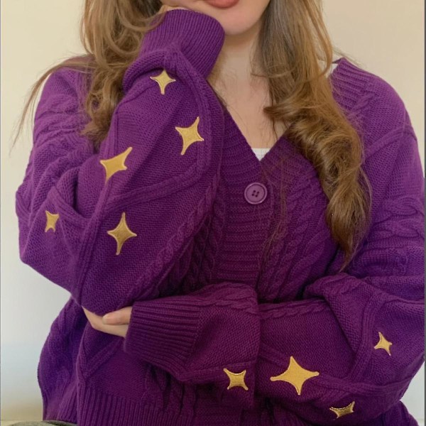 Speak Now Cardigan, Stjärnbroderad Stickad Speak Now Cardigan, Speak Now Cardigan Med Patch, Eras Tour Merch Presenter 3XL-4XL