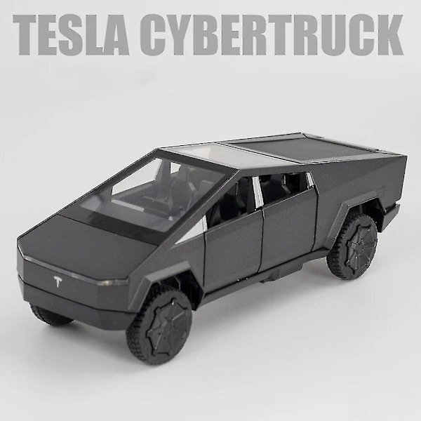 1:32 Tesla Model X Model 3 Model S Model Y Legering Bilmodel Diecasts Legetøjsbil Lyd og Lys Børnelegetøj til Børn Gaver Drengelegetøj Cybertruck Gray