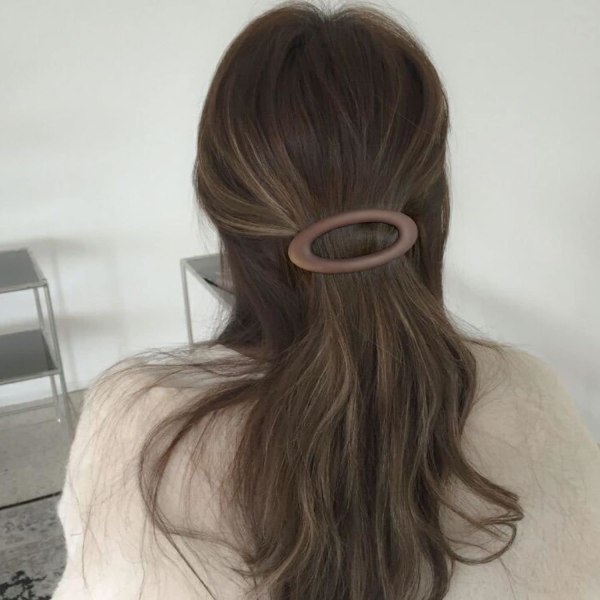 Stora hårspännen för kvinnor matt ellips fransk hårspänne