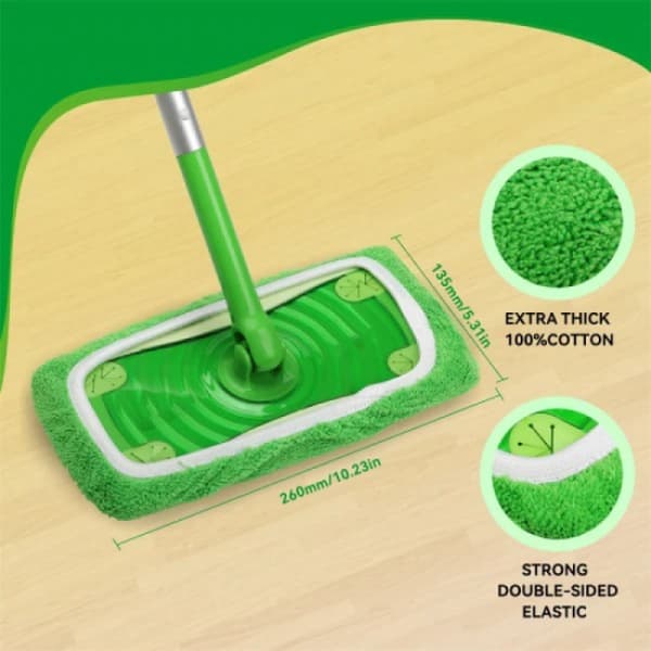 6-pakning med moppeputer kompatible med Swiffer-mopper [JUN]