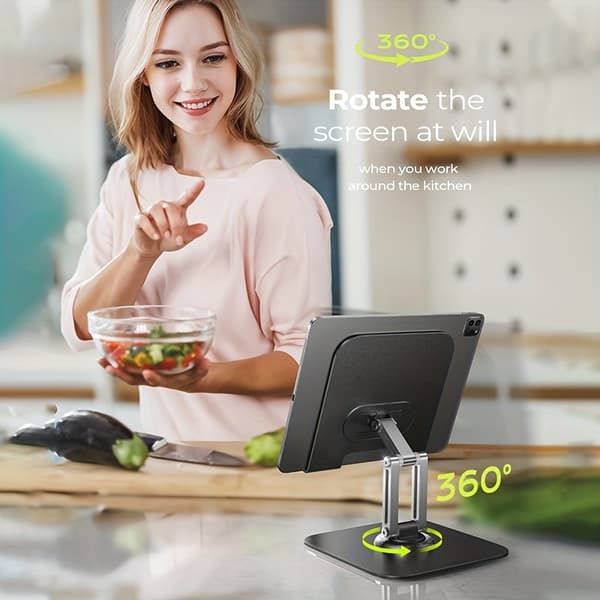 Roterende tabletstativholder, justerbar multi-vinkel skrivebordsmontering til iPad Pro Air Mini, telefon, e-læser color