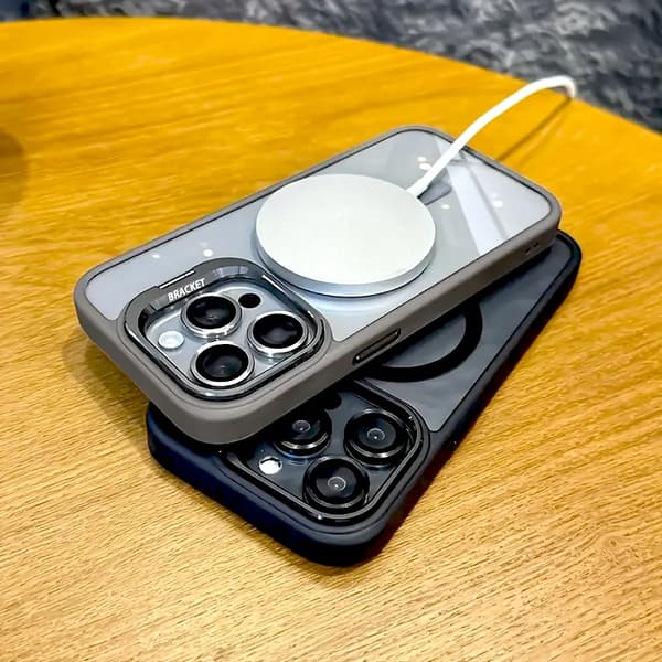 Blå Gennemsigtig iPhone Case til MagSafe Opladningsstand & Kamerabeskyttelse[JUN] For iPhone 14 Peak Blue