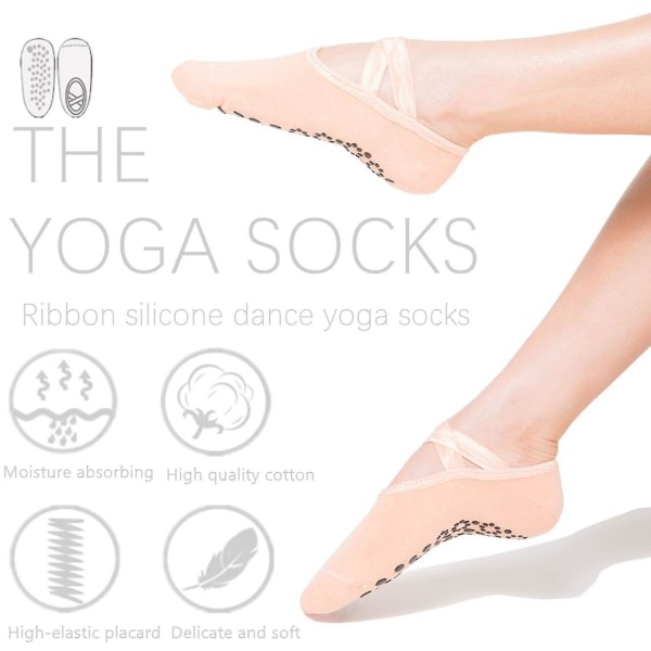 Kvinne Yoga sokker, sklisikre Pilates Yoga sokker Fitness Dans