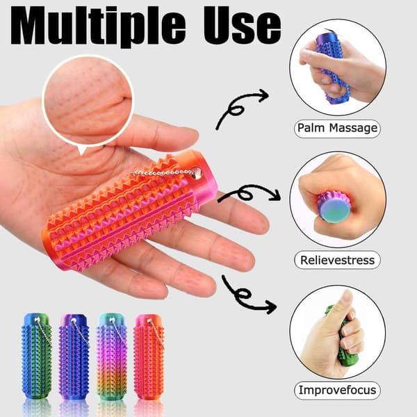 Spiky Fidget Nøglering til Angstlindring, Stress & Smertestimuleringsmassage Ring[JUN]