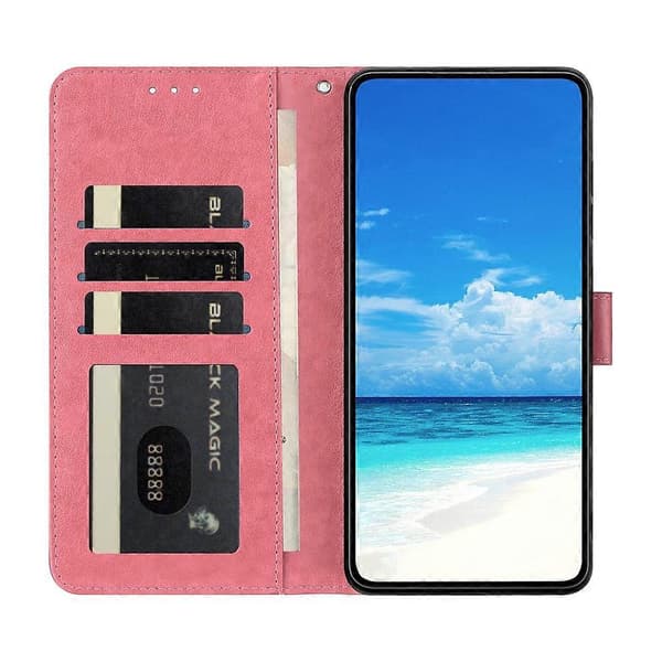 Fjärilstryckt PU-läderplånboksfodral med rem för Samsung Galaxy S25 FE[JUN] Pink