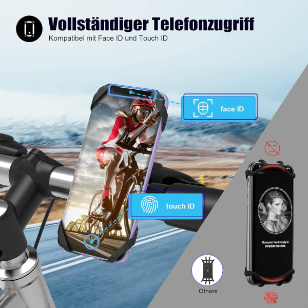 Universal mobiltelefonhållare cykel motorcykel avtagbar