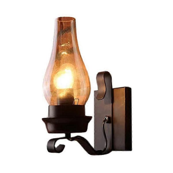 Vintage industriel retro væglampe med rustikt remskivedesign