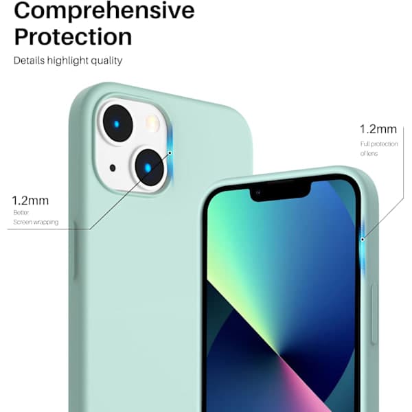 Ultratunt flytande silikonskal för iPhone 13 6.1\" - Heltäckande skyddsfodral i rymdgrå [JUN] Space Gray