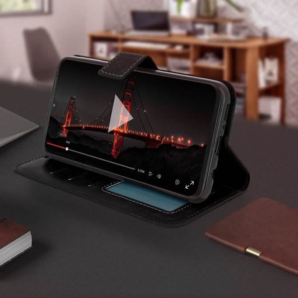 Samsung Galaxy M20 Folio-kotelo Lompakkotoiminnolla Videotukella Musta