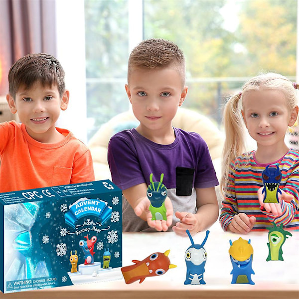 Jul-adventskalender 2023, 24 Slugterra Figurer Leksaker 24 Dagers Julekalender Nedtellingskalender Blind Box Julegave Strømpe Fyll