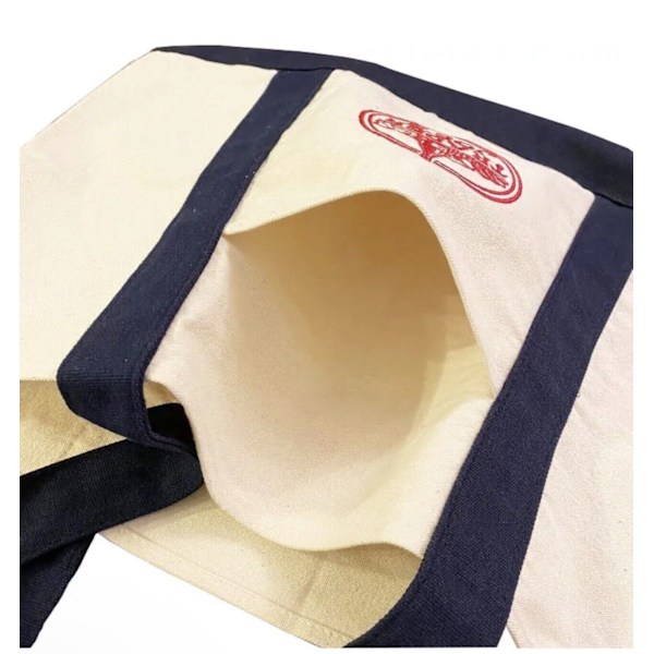 Trader Joe's Genanvendelig Canvas Eco Tote Taske Shopping Kraftig Taske Blå Hvid