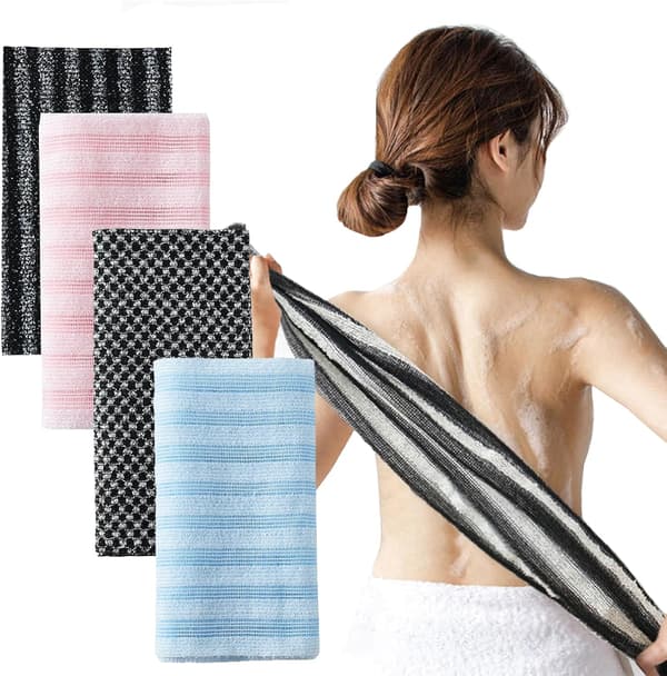 Blissal Eksfolierende Brusehåndklæde til Mænd & Kvinder, 4 Farver[JUN] 4 Pcs 4 Colors