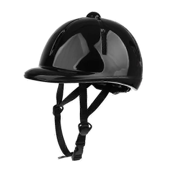 Justerbar ridehjelm for barn, beskyttende hodeplagg [JUN] Black Shiny