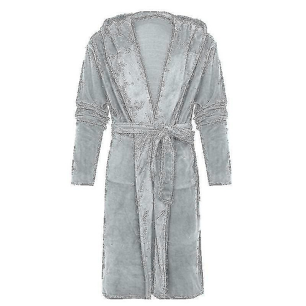 2024 Vinterfleece morgonrock Dam morgonrock Huva Fluffig Handdukspläd Badrock Grå Grey 3XL