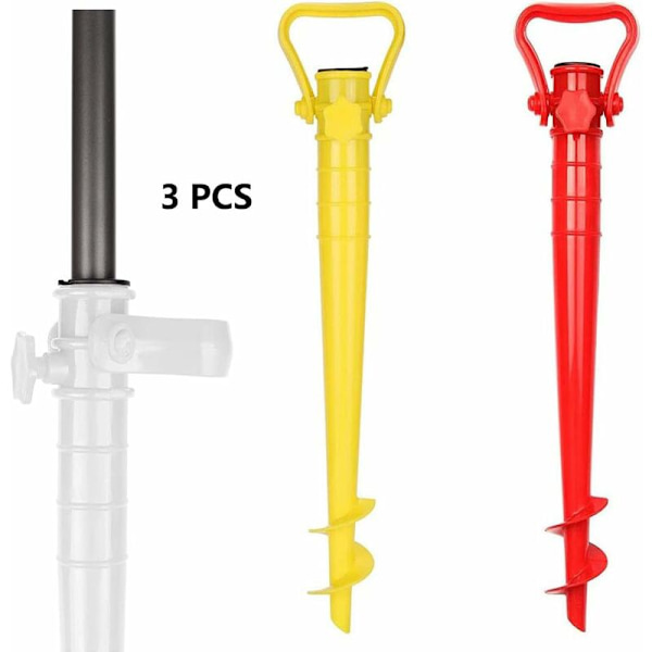 3 Strandparasolfødder, Sandanker til Haveparasoller, Pavillon, Flag, Fuglefoderautomater[JUN]