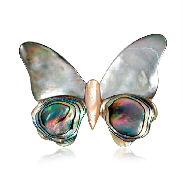 Broche de coquille, broche de papillon de la collection de coquilles vintage, broche d'insecte feminin exquise