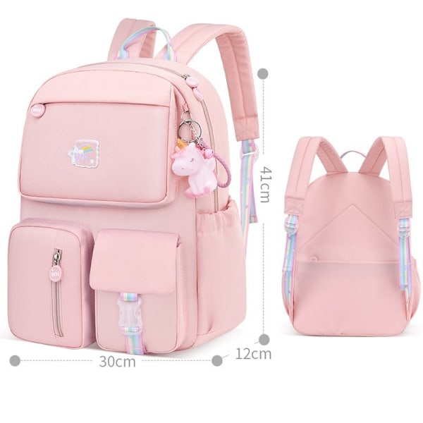 Vanntett Barn Skoleveske for Jenter - Grunnskole Ryggsekk Skoleveske Pink