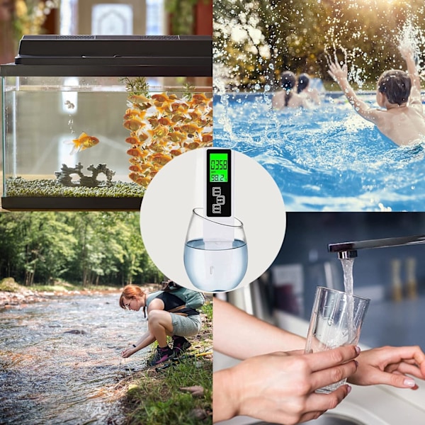 TDS-måler til drikkevand, 3-i-1 digital vandkvalitetstester, EC-måler til drikkevand, pool, akvarium, fiskedam, pool