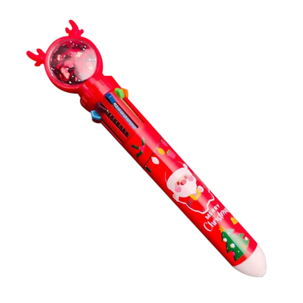 10 i 1 Jul Cartoon Färgglada Kulspetspennor Enkel Design Kontorsmaterial Penna För Skola Kontor Santa Claus