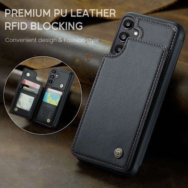 Caseme Wallet Case med stativ til Samsung Galaxy A36 5G / A56 5G - Sort[JUN]