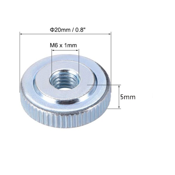 10ST Runde Muttere Metrisk Grovgjenge Sett 10PCS 10PCS