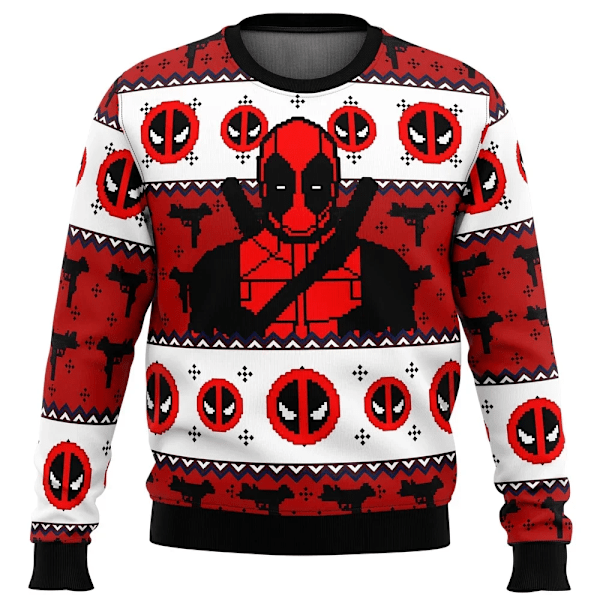 Uusi syksy/talvi Uusi muoti Street Sports Toppit Joulupaita Deadpool Jolly Red Guy Hot Rea O-kaula Pullover Joulupukki tyyli 9 style 9 4XL
