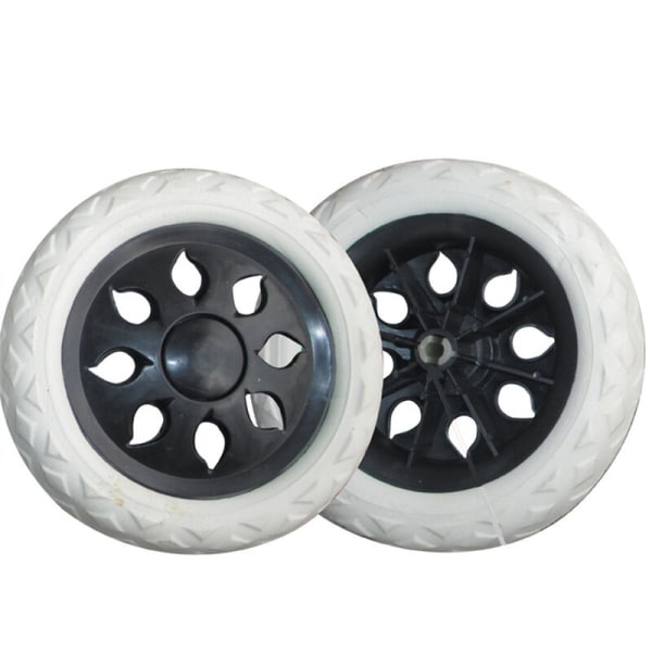 2-pack skumgummihjul för kundvagnar (svart, varma hjul)