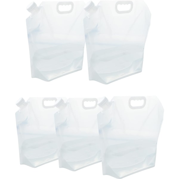 13Gallon (50Litres) Water Storage, Foldable Water Bag, 5PCS-2.6Gallon/10L