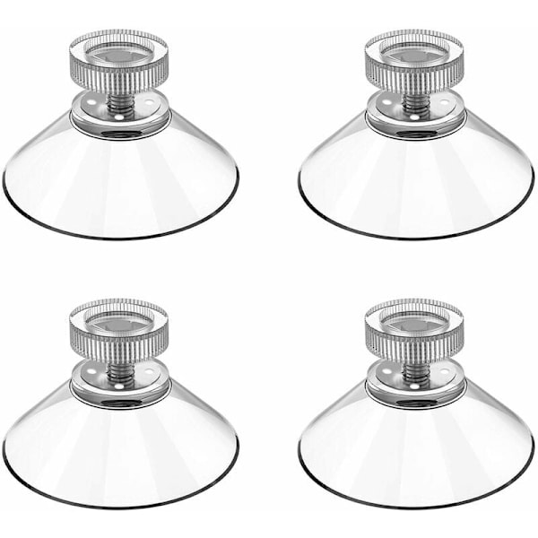 4 st sugkoppshållare i plast med sugpropp, 40 mm rund, transparent, solid silikon med räfflad mutter för daglig upphängning, klibbig badrumskrok