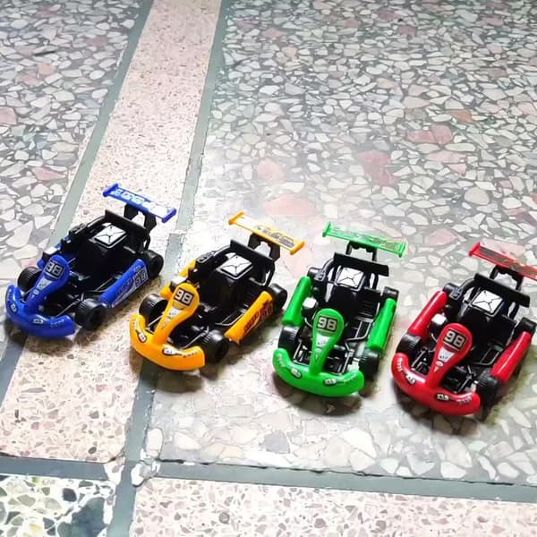 5 stk. Pull Back Bil Legetøj Inertial Go Kart