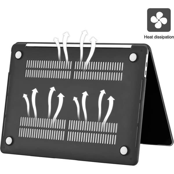 Stødsikkert ventileret klart sort etui til MacBook Air 13-tommer M4 M3 M2[JUN] Svart size