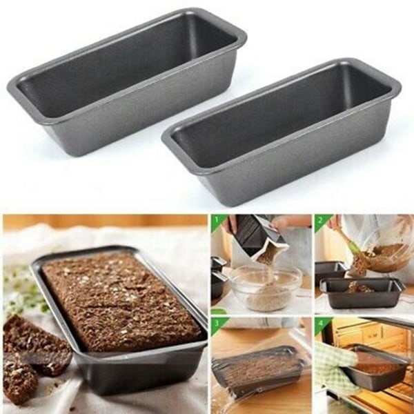 2 stk Brødforme til Bagning Non-Stick Kulstofstål Brødpande Bakke Ristet Brød Form Kage Limpa Kage Ristet Brød Bo