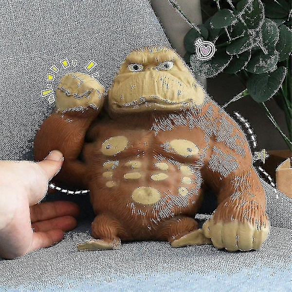 Stor Kæmpe Svampet Squishy Fidget Abe Antistress Legetøj Blød Sjov Gavelegetøj Brown