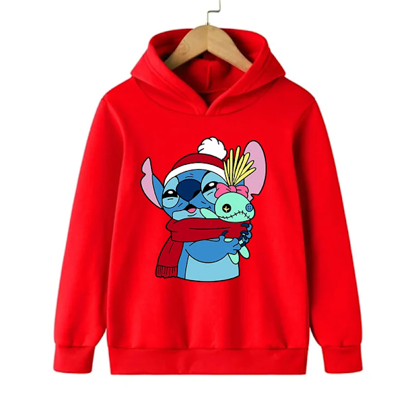 Hauska 90-luvun Joulu Stitch Huppari Lastenvaatteet Piirretty Vaatteet Tytöt Pojat Lilo ja Stitch Paita Huppari Vauva Rentoutunut Yläosa 59027 59027 59027 130CM