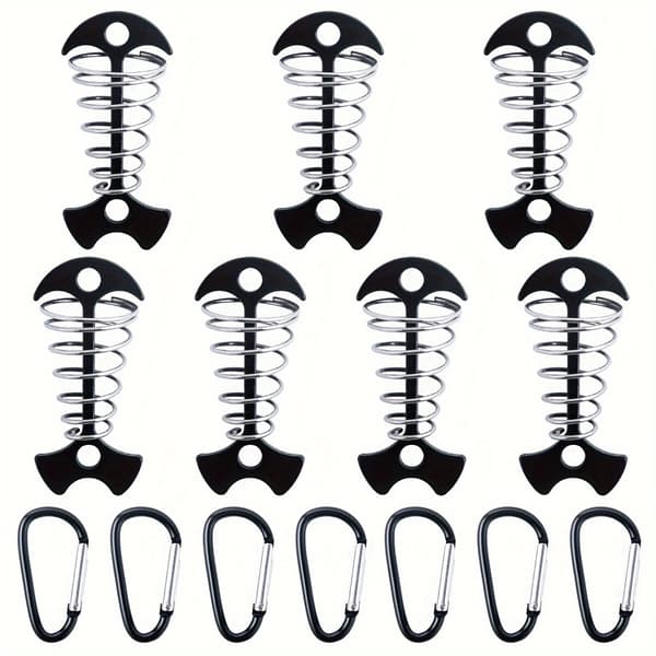 Teltplugger i aluminiumslegering, vindtette dekkfesteplugger, 7 stk. sett 7pcs Black