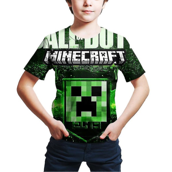 Minecraft Game Printed kortärmad T-shirt för barn