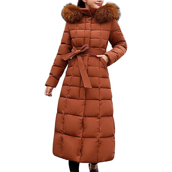 Vedenpitävä Parka Takki Trendikäs Takki Naiselle Talvitakki Puuvilla Vuorattu Lämmin Maxi Puffer Takki Naiselle Pitkät Takit Parka Takki Oranssi orange 3XL